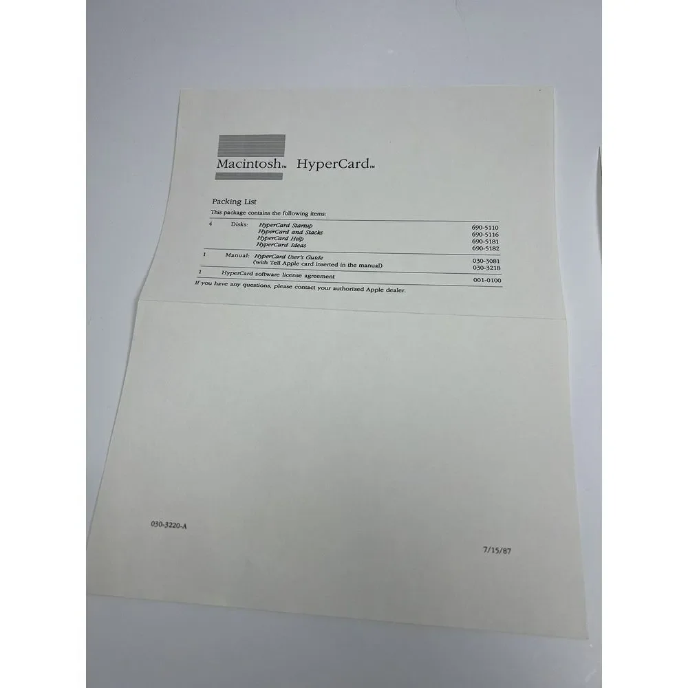 McIntosh Apple HyperCard‎ 1987 COMPLETE